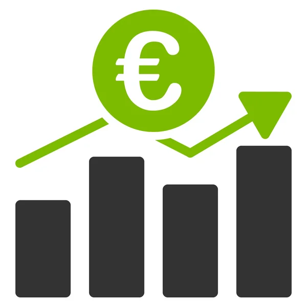 Euro Business Chart Icône vectorielle plate — Image vectorielle
