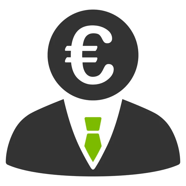 Euro Clerk Flat Vector Icon — Stock Vector