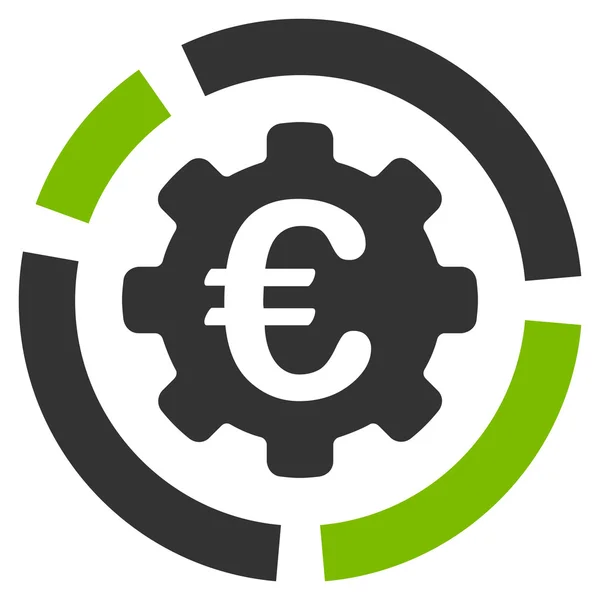 Configuración del Diagrama Euro Icono de Vector Plano — Vector de stock