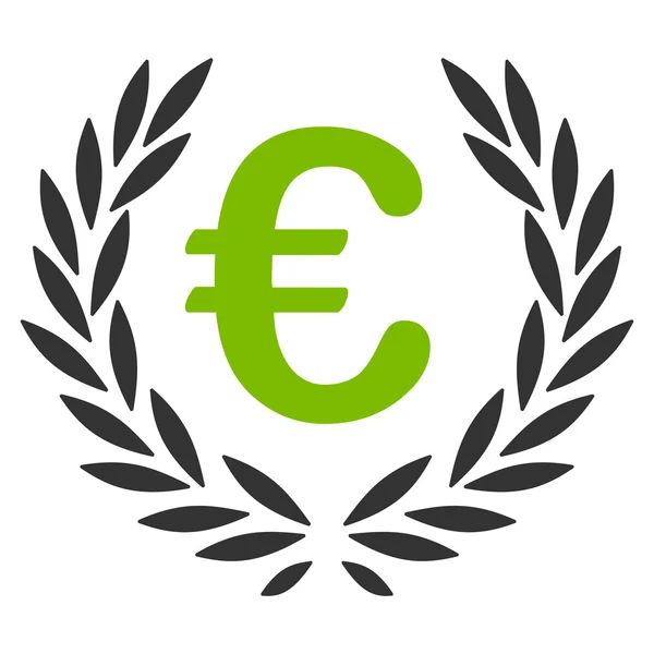 Euro-Lorbeerkranz flache Vektorsymbole — Stockvektor
