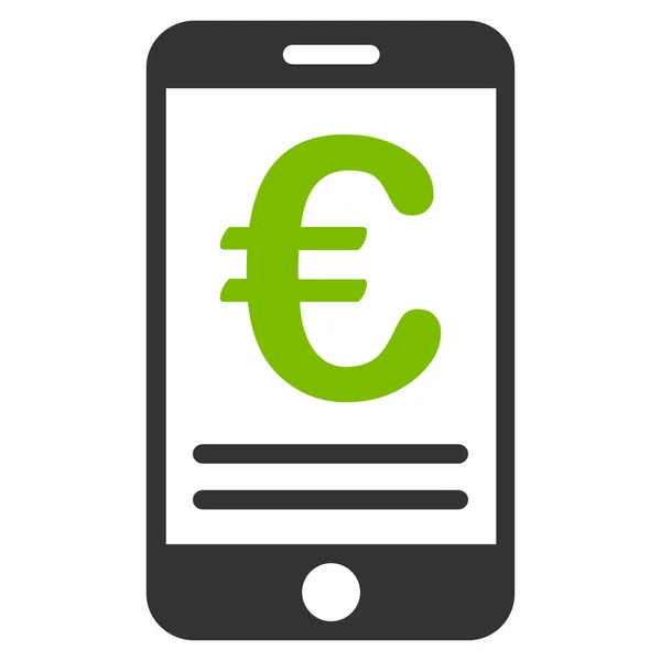 Euro Mobil Banking lapos Vector Icon — Stock Vector