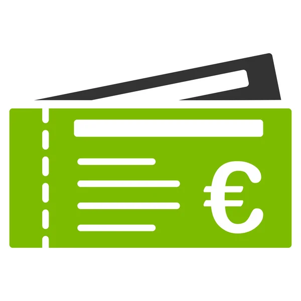 Euro-Tickets flache Vektorsymbol — Stockvektor