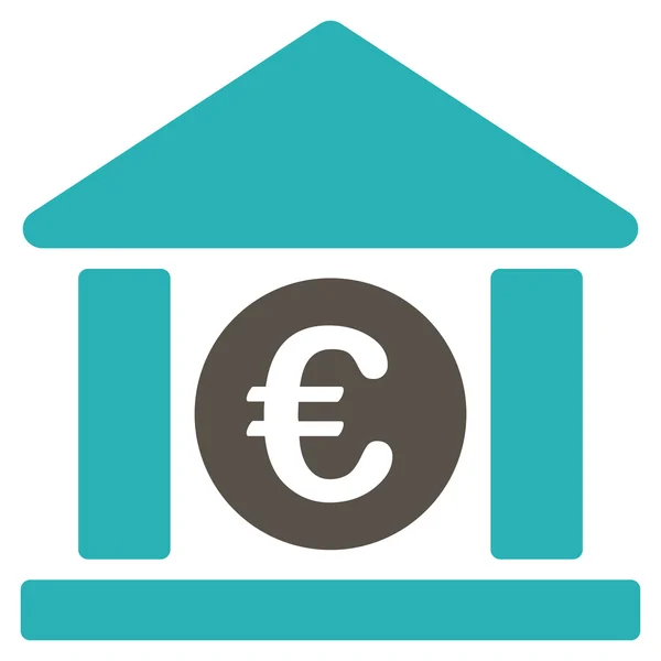 Euro Bank épület lapos Vector Icon — Stock Vector
