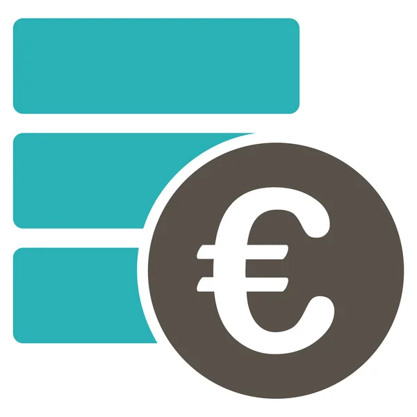 Euro Database Flat Vector Icon — Stock Vector