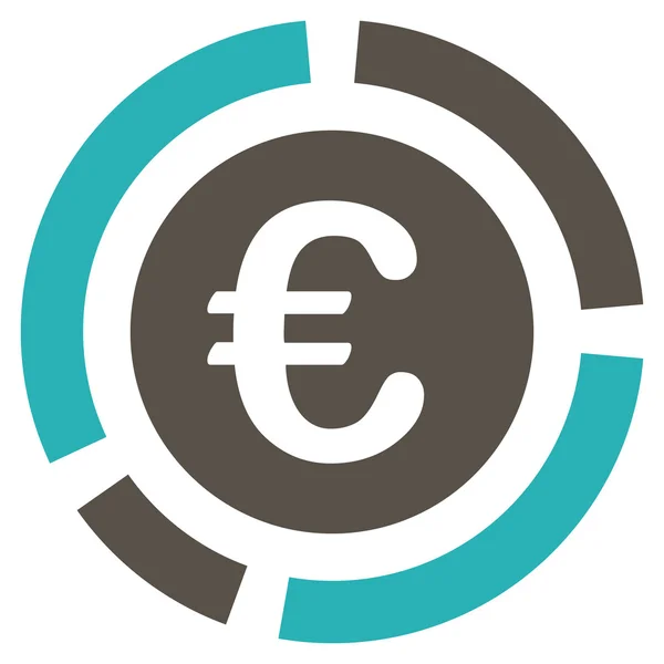 Euro Financial Diagram Icona vettoriale piatta — Vettoriale Stock