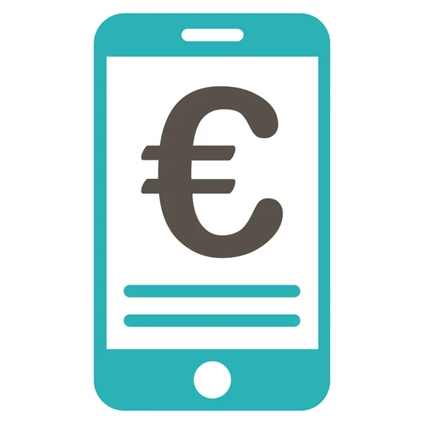 Euro mobilní bankovnictví plochý vektorové ikony — Stockový vektor