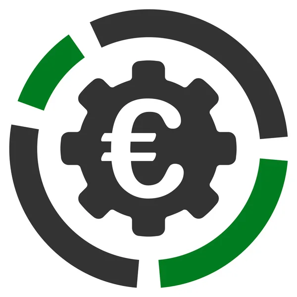 Configuración del Diagrama Euro Icono de Vector Plano — Vector de stock