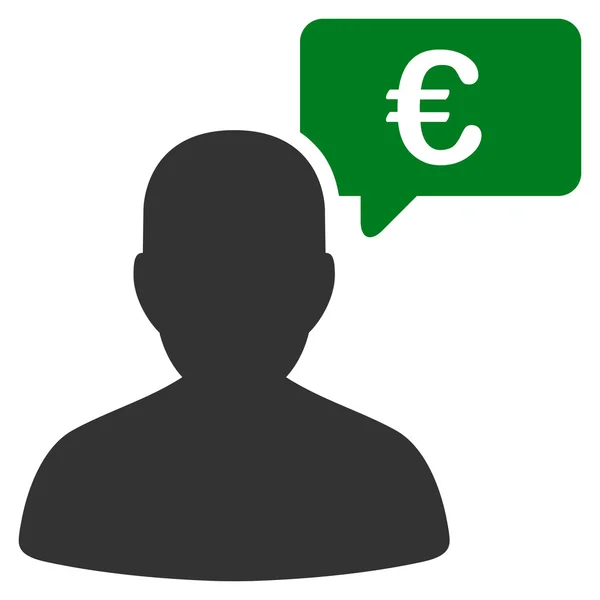 Euro felhasználói vélemény lapos Vector Icon — Stock Vector