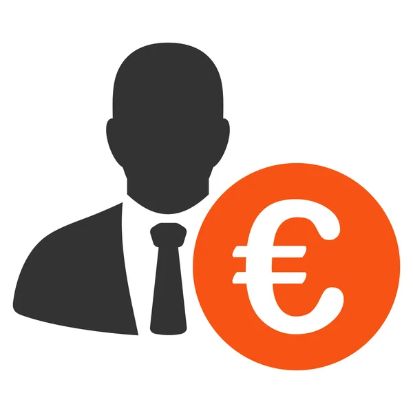 Euro Banker Flat Vector Icon — Stock Vector