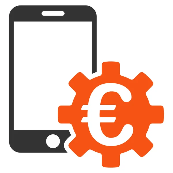 Euro Mobile Bank Configurazione Icona vettoriale piatta — Vettoriale Stock