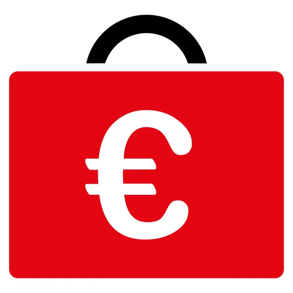 Euro könyvelés ügyben, lapos Vector Icon — Stock Vector