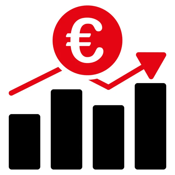 Euro Business Chart Icono de vector plano — Archivo Imágenes Vectoriales