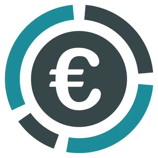 Euro Schéma financier Icône vectorielle plate — Image vectorielle