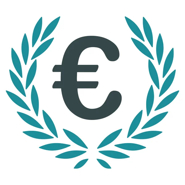 Euro Laurel coroa plana vetor ícone —  Vetores de Stock