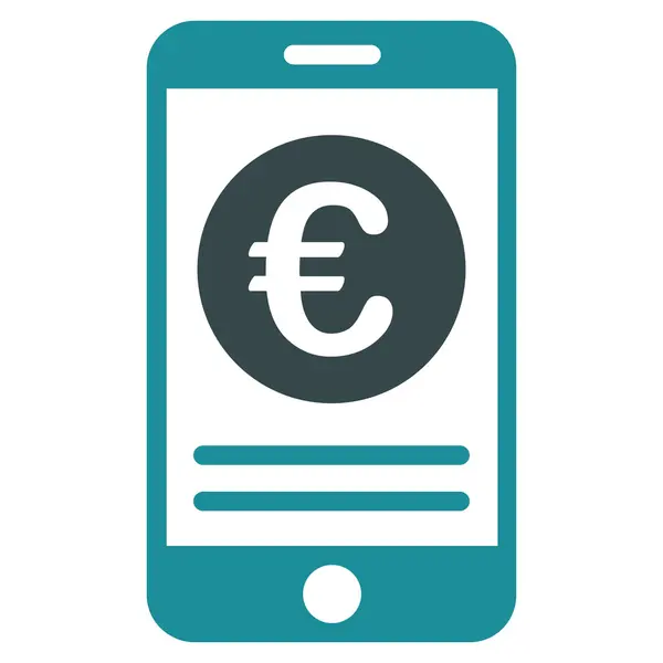 Euro Smartphone Banking Flat Vector Icon — Stock Vector