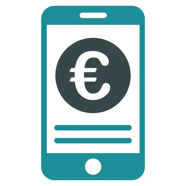 Smartphone van de Euro Banking platte Vector Icon — Stockvector