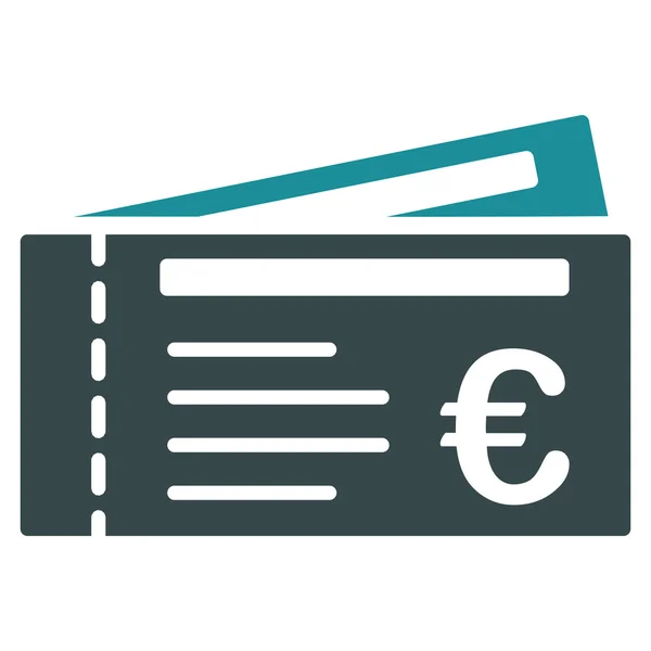 Euro Tickets platte Vector Icon — Stockvector