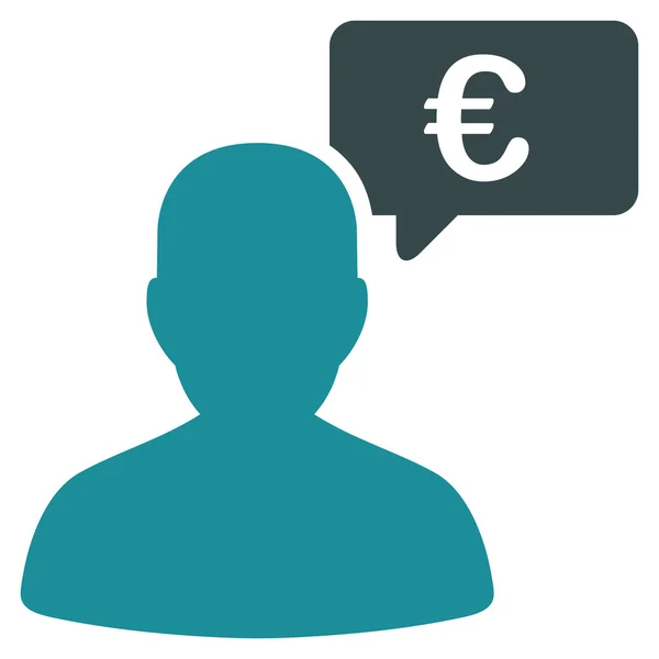 Euro User Opinion Flat Vector Icon — Stock Vector