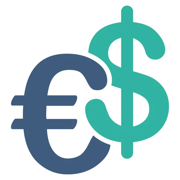 Euró és a dollár valuta lapos Vector Icon — Stock Vector