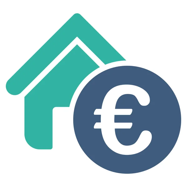 Ευρώ το σπίτι ενοικίαση επίπεδη διάνυσμα εικονίδιο — Διανυσματικό Αρχείο