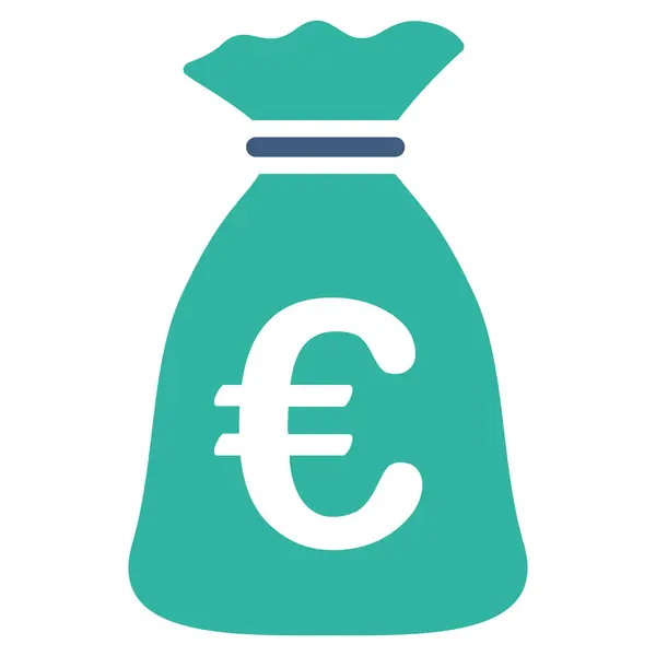 Euro bolsa de dinero plana Vector icono — Vector de stock