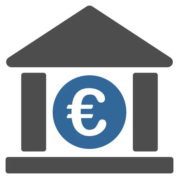 Euro Bank Building platt vektor symbol — Stock vektor