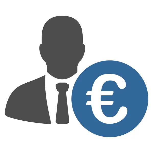 Εικονίδιο επίπεδη διάνυσμα τραπεζίτης ευρώ — Διανυσματικό Αρχείο