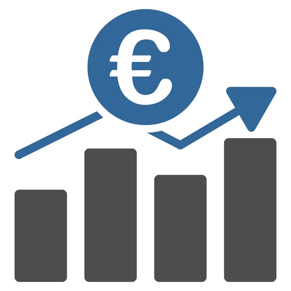 Euro-Wirtschaftsdiagramm flache Vektorsymbole — Stockvektor