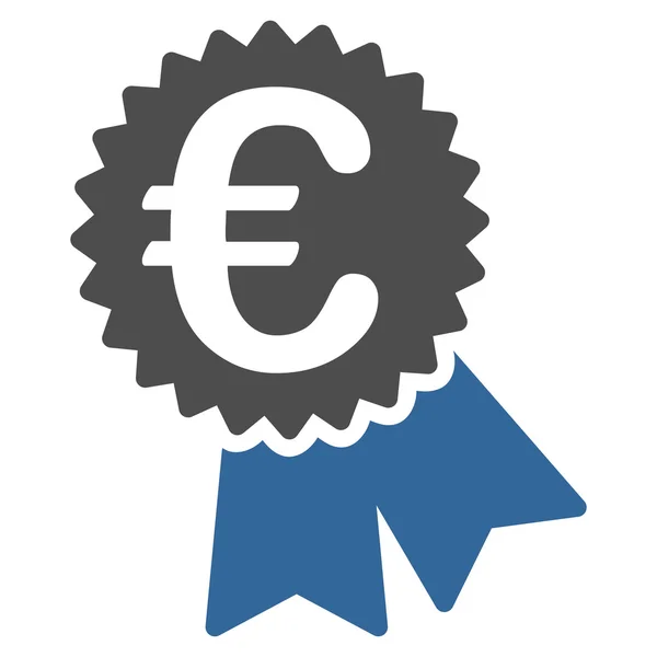 Euro Featured Price Tag Flat Vector Icon — Stock Vector