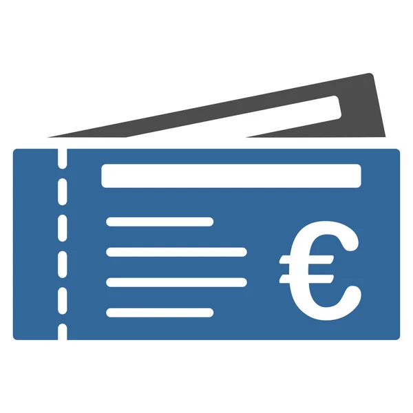 Euro-Tickets flache Vektorsymbol — Stockvektor