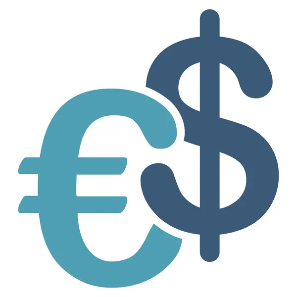 Euro and Dollar Currency Flat Vector Icon — Stock Vector