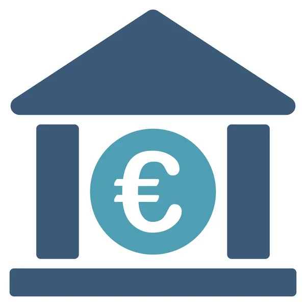 Euro Bank gebouw platte Vector Icon — Stockvector