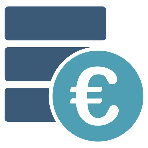 Euro Database Icona vettoriale piatta — Vettoriale Stock