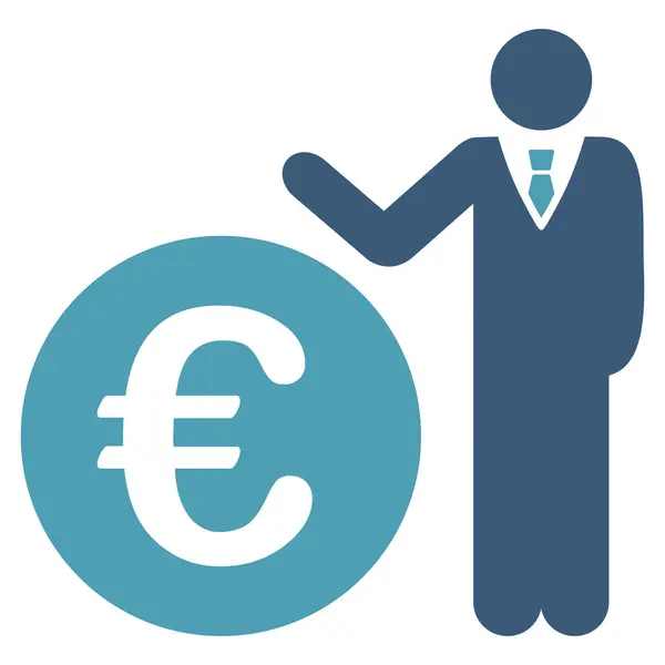 Euro Economist Flat Vector Icon — Stock Vector