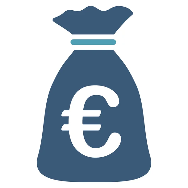 Euro pieniędzy torby płaskie wektor ikona — Wektor stockowy