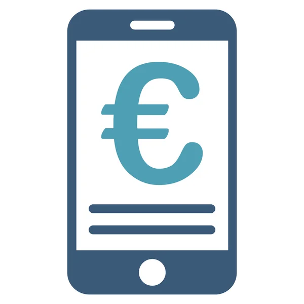 Euro Mobile Banking Flat Vector Symbol — Stockvektor