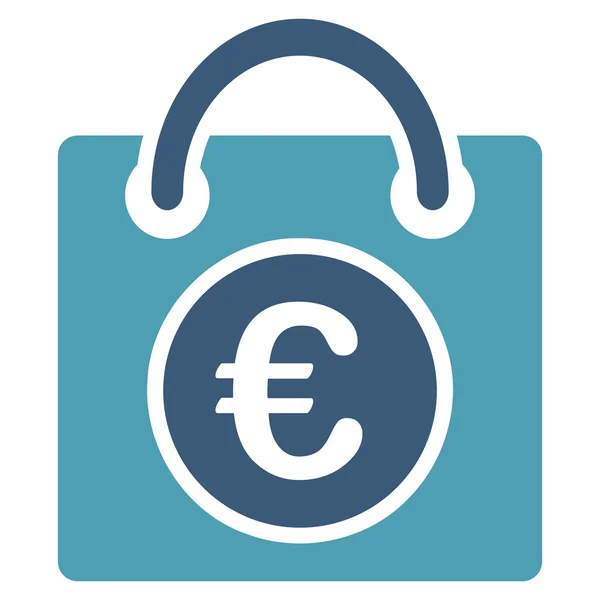 Euro Shopping Bag Flat Vector Icon — Stock Vector