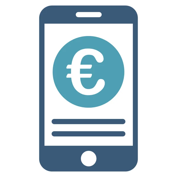 Euro Smartphone Banking Flat Vector Icon — Stock Vector