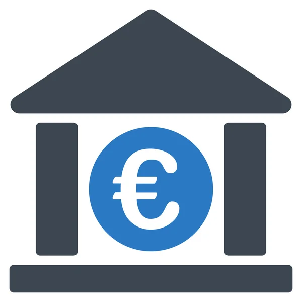 Euro Bank Building Icona vettoriale piatta — Vettoriale Stock