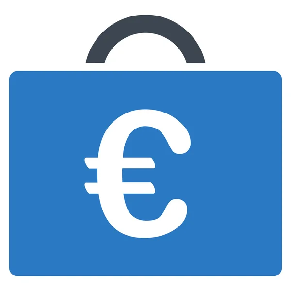 Euro Bookkeeping Case Flat Vector Icon — Stock Vector
