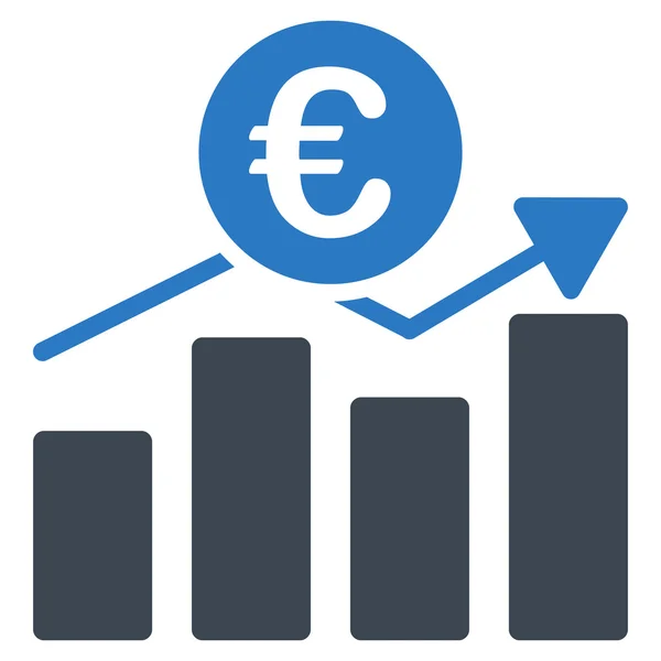 Euro Business Chart Icône vectorielle plate — Image vectorielle