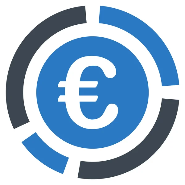 Euro Diagrama Financeiro Flat Vector Icon — Vetor de Stock