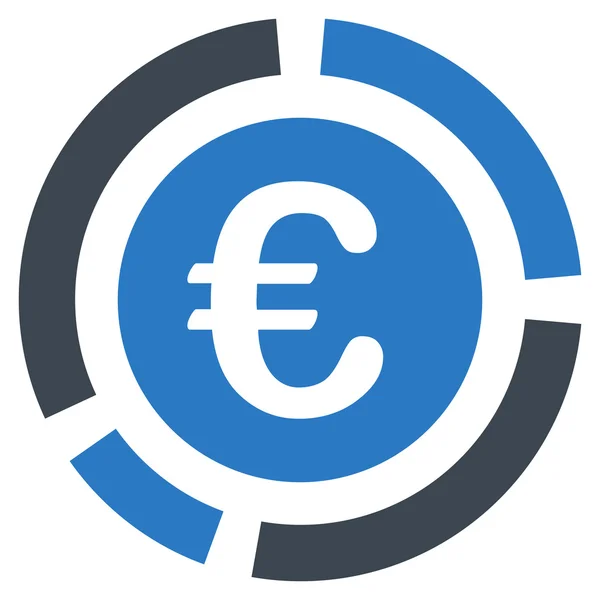 Euro Financial Diagram Icona vettoriale piatta — Vettoriale Stock