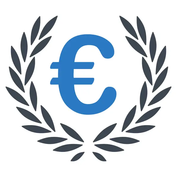 Euro babérkoszorút lapos Vector Icon — Stock Vector