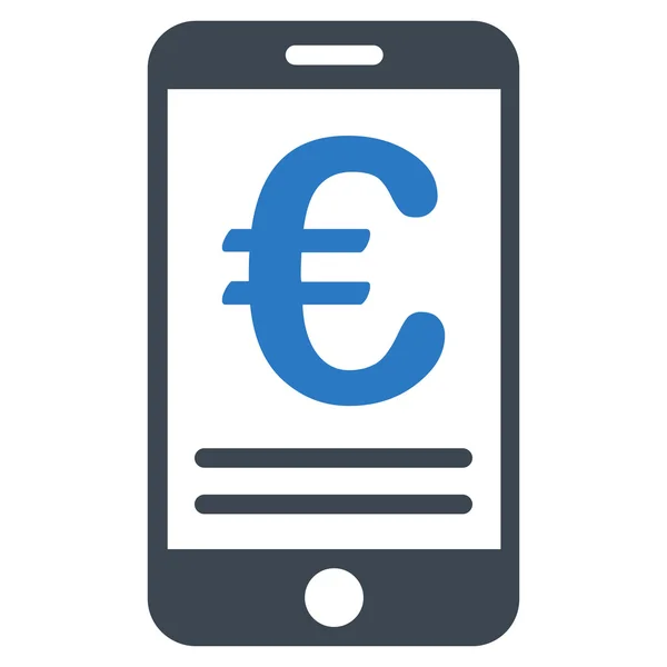 Euro Mobil Banking lapos Vector Icon — Stock Vector