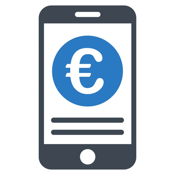 Smartphone euro bankovní plochý vektorové ikony — Stockový vektor