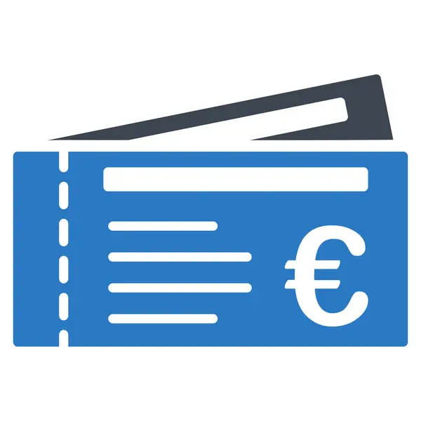 Euro Tickets Flat Vector Icon — Stock Vector