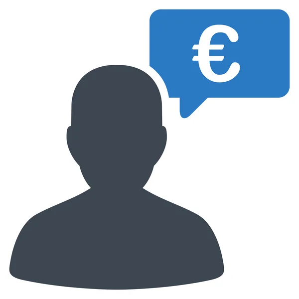 Euro Opinione dell'utente Flat Vector Icon — Vettoriale Stock