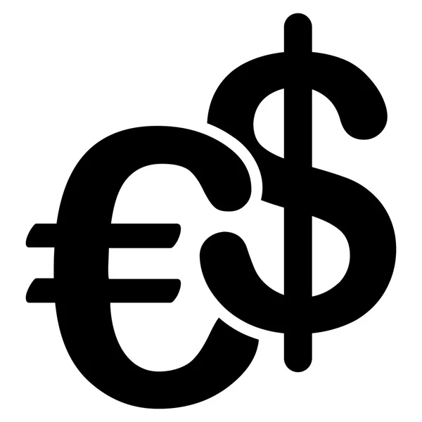 Euro e Dólar Moeda Flat Vector Icon —  Vetores de Stock