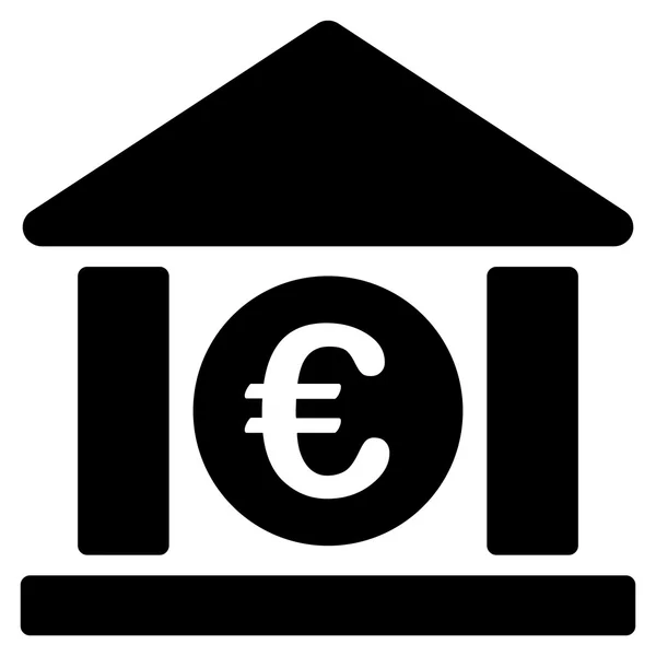 Euro Bank gebouw platte Vector Icon — Stockvector